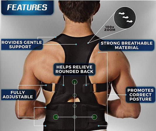 Posture Corrector Belt for Men & Women – Adjustable Back Support Brace for Improved Posture & Pain Relief